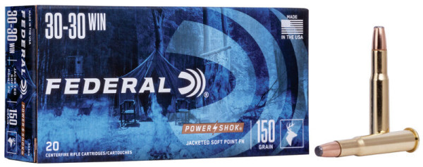 FEDERAL POWER-SHOK .30-30 WIN 150GR SP, VPE: 20STÜCK, #3030A