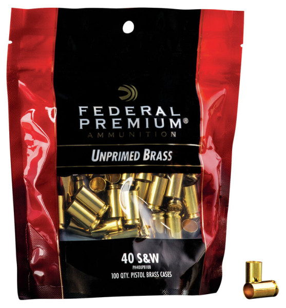 FEDERAL PREMIUM HÜLSEN .40 S&W, VPE: 100STÜCK, #PH40UPB100
