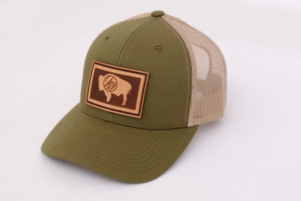 WEATHERBY NAVY HAT - WYO FLAG LEATHER PATCH, #WYOFLAGHAT