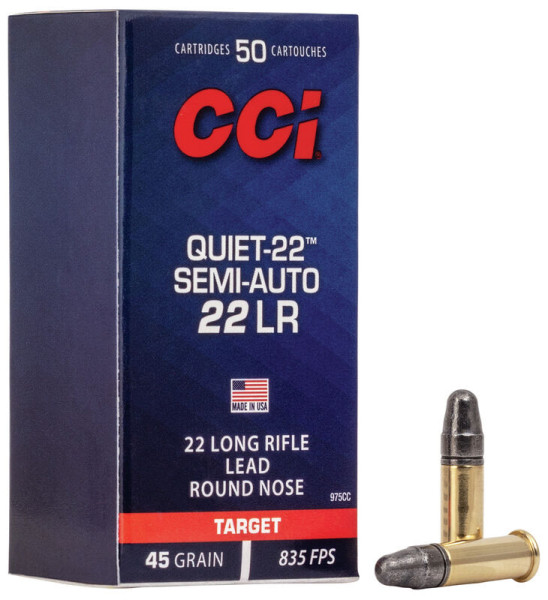 CCI QUIET-22 SEMI-AUTO .22LR 45GR LRN, VPE: 50STÜCK, #00975CC