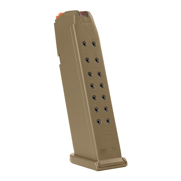 GLOCK MAGAZIN G17 01 17RD 9MM LUGER COYOTE/ORANGE, #47880