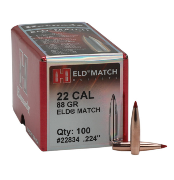 HORNADY ELD MATCH .22/.224 88GR, VPE: 100, # 22834