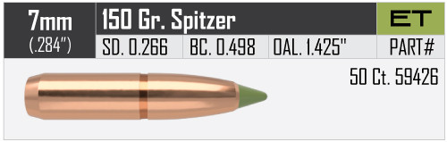 NOSLER E-TIP 7MM/.284 150GR VPE: 50STÜCK #59426