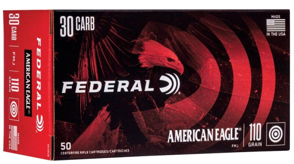 FEDERAL AMERCAN EAGLE .30 CARBINE 110GR FMJ, VPE:50STÜCK, #AE30CB