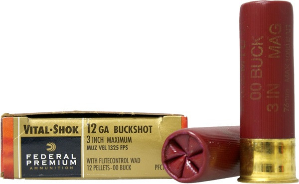 FEDERAL PREM. V-SHOK BUCKSHOT W/FLITECONTROL .12/76, VPE:5STÜCK, #PFC15700