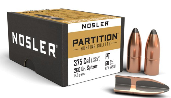 NOSLER PARTITION .375/.375 260GR SP, VPE:50STÜCK, #44850