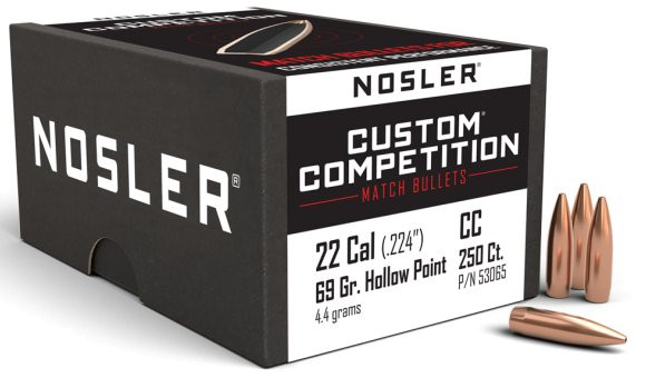 NOSLER CUSTOM COMPETITION .22/.224 69GR HPBT, VPE: 250STÜCK, #53065