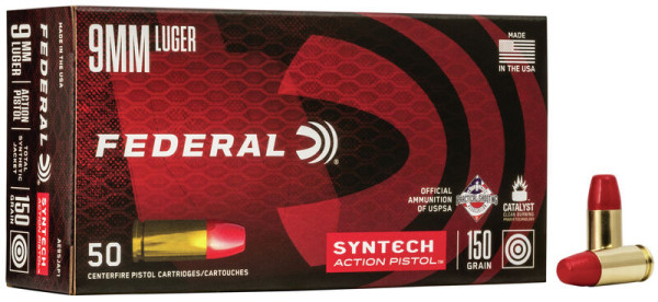 FEDERAL SYNTECH AMERICAN EAGLE 9MM LUGER 150GR TSJ ACTION PISTOL 50STÜCK #AE9SJAP1