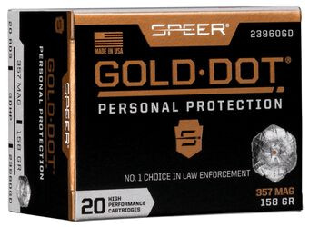 SPEER GOLD DOT HIGH- PERFORMANCE .357 MAG 158GR HP, VPE:20STÜCK, #23960GD