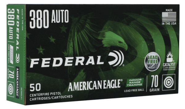 FEDERAL AE .380AUTO 75GR IRT BLEIFREI, VPE: 50STÜCK, #AE380LF1