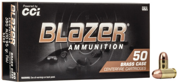 CCI BLAZER BRASS .380 AUTO 95GR VPE: 50STÜCK,#5202