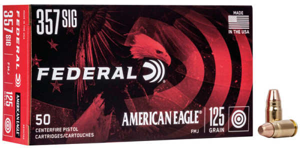 FEDERAL AMERICAN EAGLE .357SIG 125GR FMJ VPE: 50STÜCK, #AE357S2