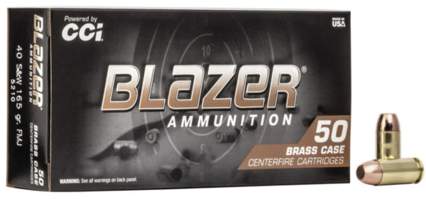 CCI BLAZER-BRASS .40 S&W 165GR FMJ VPE: 50STÜCK, #5210