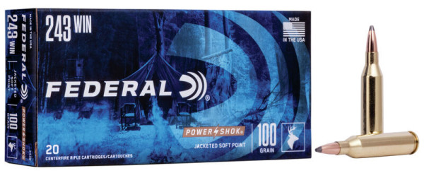 FEDERAL POWER SHOK .243WIN 100GR SP, VPE: 20STÜCK, #243B
