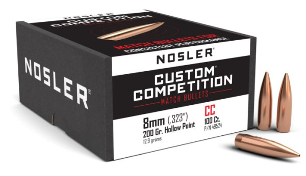 NOSLER CUSTOM COMPETITION 8MM 200GR HPBT, VPE:100STÜCK, #49524
