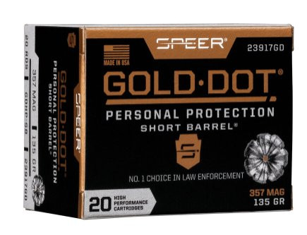 SPEER LAWMAN GOLD DOT SHORT BARREL .357MAG 135GR GDHP, VPE: 20STÜCK, #23917GD
