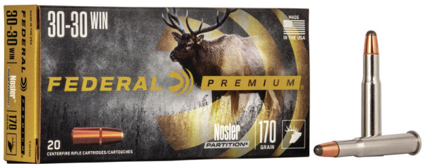 FEDERAL PREMIUM .30-30 WIN 170GR NOSLER PARTITION, VPE: 20STÜCK, #P3030D