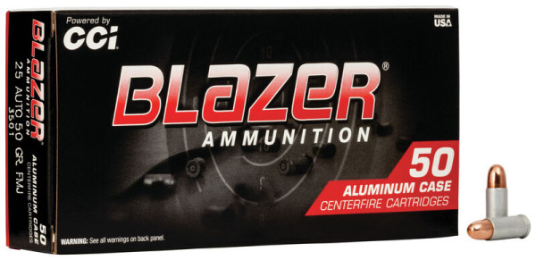 CCI BLAZER .25 AUTO 50GR TMJ VPE: 50STÜCK, #3501