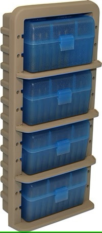 MTM MUNITION RACK RIFLE SMALL 200RDS STORAGE SYSTEM, CLEAR BLUE W/DARK EARTH RACK INCL, #ARRS