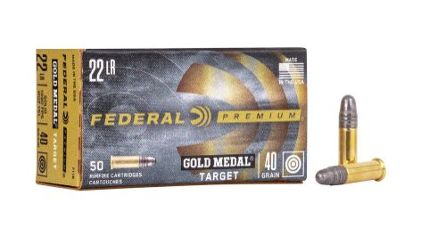 FEDERAL GOLD MEDAL .22LR TARGET 40GR SOLID RN, VPE: 50STÜCK, #711B