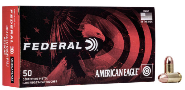 FEDERAL AMERICAN EAGLE .380 AUTO 95GR FMJ, VPE: 50STÜCK, #AE380AP