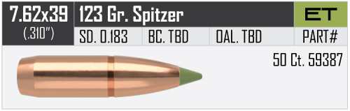 NOSLER E-TIP 7,62x39/.311 123GR VPE: 50STÜCK #59387