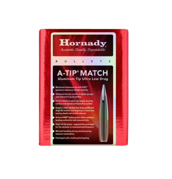 HORNADY A-TIP MATCH .22/.224 76GR, VPE:100 STÜCK, #22799