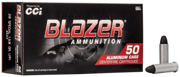 CCI BLAZER .38 SPEC. 158GR L-RN, VPE:50STÜCK, #3522