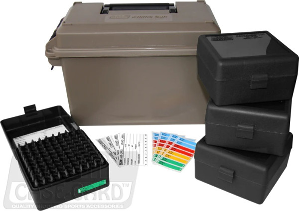 MTM MUNITIONSBOX .223 REMINGTON FÜR 400-SCHUSS, INCL.4 X RS100 DARK EARTH, #ACC223