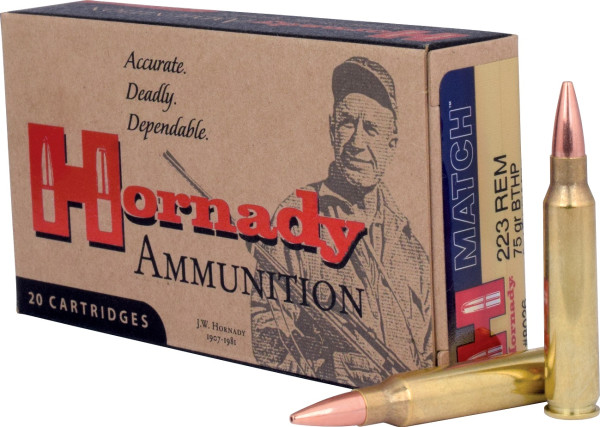 HORNADY CUSTOM .223 REMINGTON 75GR BTHP MATCH, VPE: 20STÜCK, #8026
