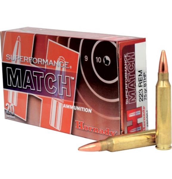 HORNADY SUPERFORMANCE MATCH, .223 REM 75GR BTHP, VPE: 20STÜCK, #80264
