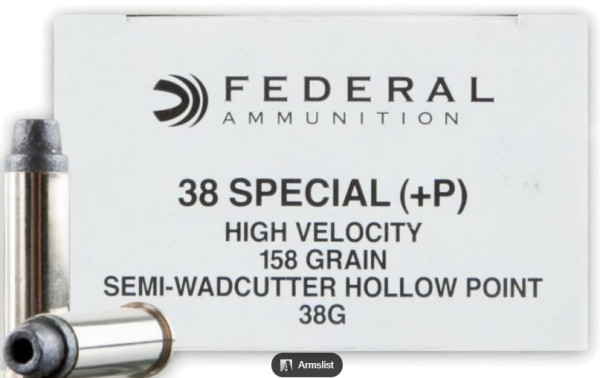 FEDERAL .38 SPECIAL(HV) 158GR SWHP, VPE:50STÜCK, #38G
