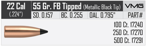 NOSLER VARMAGEDDON .22/.224 55GR FB TIPPED VPE: 100STÜCK #17240