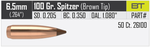 NOSLER BALLISTIC TIP HUNTING 6,5MM/.264 100GR VPE: 50STÜCK #26100