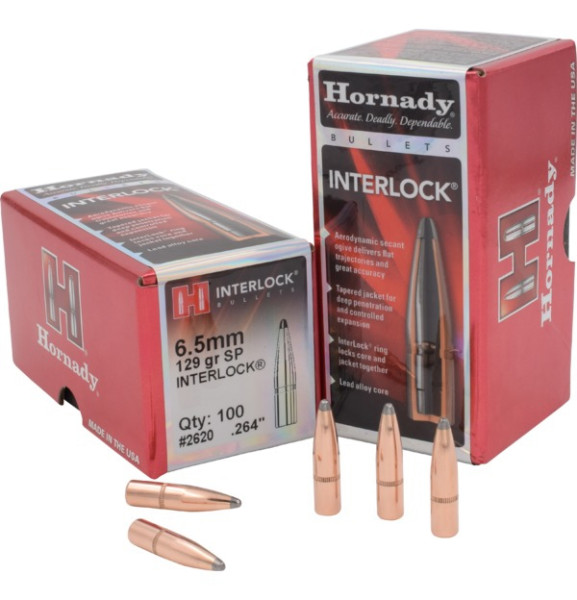 HORNADY INTERLOCK 6,5MM/.264 129GR SP, VPE: 100STÜCK, #2620