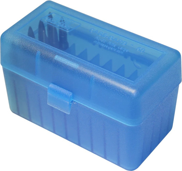 MTM PATRONENBOX 50RDS TRANSPARENT BLAU, #RSLD50-24