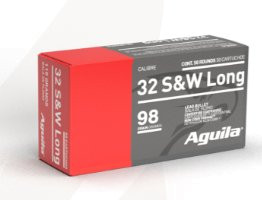 AGUILA CENTERFIRE AMMO .32S&W LONG 98GR LEAD RN, VPE:50STÜCK, #1E322340