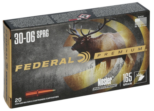 FEDERAL PREMIUM .30-06 SPRG. 165GR NOSLER PARTITION VITAL-SHOK, VPE: 20STÜCK, #P3006AD