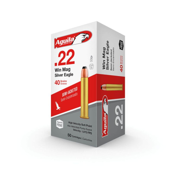 AGUILA .22 WIN MAG 40GR SOFT POINT VPE: 50STÜCK, #1B222401