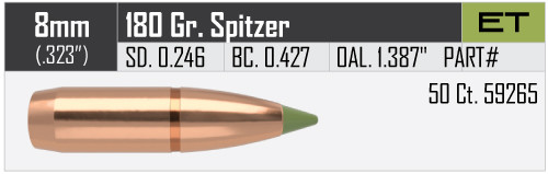 NOSLER E-TIP 8MM/.323 180GR VPE: 50STÜCK #59265