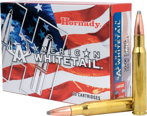 HORNADY AMERICAN WHITETAIL. 30-06SPRG 150GR INTERLOCK, VPE: 20STÜCK #8108