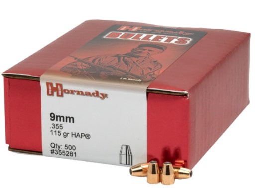 HORNADY HAP 9MM/.355 115GR, VPE: 500STÜCK, #355281