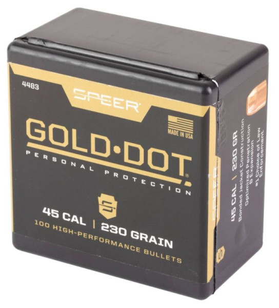 SPEER GOLD DOT.45 ACP/ .451 230GR GDHP, VPE:100STÜCK, #4483