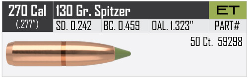 NOSLER E-TIP .270/.277 130GR VPE: 50STÜCK #59298