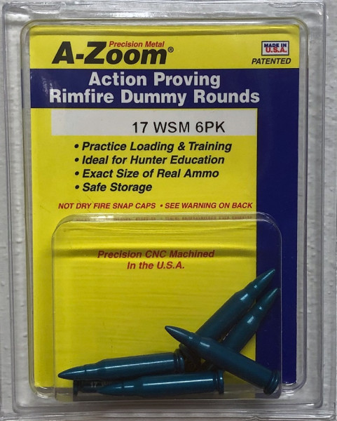 A-ZOOM EXERZIER-/PUFFERPATRONEN ALUMINIUM ELOXIERT .17 WSM, VPE: 6STÜCK, #12282