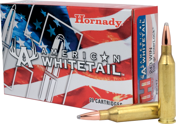 HORNADY AMERICAN WHITETAIL KAL. .243 WIN 100GR INTERLOCK BTSP, VPE: 20STÜCK, #8047