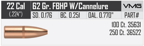 NOSLER VARMAGEDDON .22/.224 62GR FBHP VPE: 100STÜCK #35631