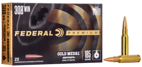 FEDERAL GOLD MEDAL .308 WIN 185GR BERGER JUGGERNAUT OTM LR, VPE: 20STÜCK, #GM308BH185