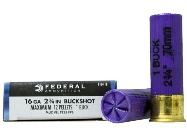FEDERAL BUCKSHOT 16/70 12KUGELN-7,62MM, VPE:5STÜCK, #F1641B