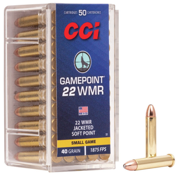 CCI GAMEPOINT .22WMR 40GR JSP VPE: 50STÜCK #0022